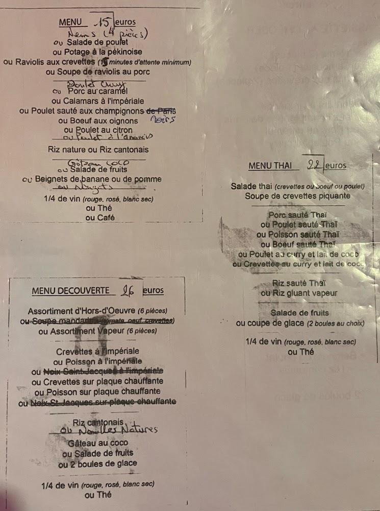 Le Dragon Rouge - Menu Image 1